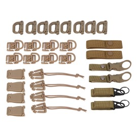 Molle 30 Pcs Multipurpose Plastic Backpack Attachments Practical Travel Travel (Brown)
