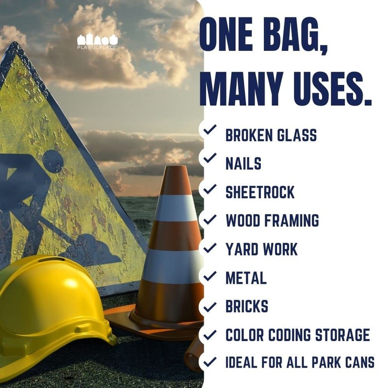 Plasticplace 55-60 gallon Trash Bags │ 1.2 Mil │ Orange