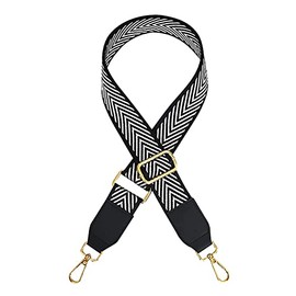 1 x Adjustable 3.8 cm Shoulder Strap, Water Ripple, Black Wide Bag Shoulder Strap for Men and Women, DIY Bag Accessories for Girls