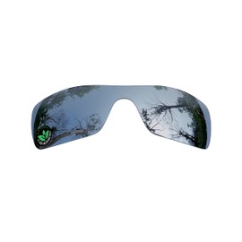 Raydi Polycarbonate Replacement Lenses for Oakley Batwolf OO9101 Rectangular Sunglasses - Silver Titanium Mirror - Polarized