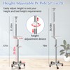 Ozzptuu Medical IV Pole with Wheels - Stainless Steel Adjustable