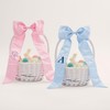 Personalization Universe Embroidered Initial Blue Bow Wicker Easter Basket with