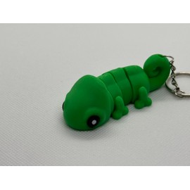 Articulated Chameleon 3D Printed Key Chain Fun Toy for Anxiety, ADHD, Autism
