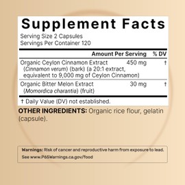 NatureBell 2 Pack Ceylon Cinnamon 9000mg Per Serving, 480 Capsules | Made with Organic Sri Lanka Ceylon Cinnamon Plus Organic Bitter Melon – Non-GMO, No Gluten