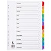 Q-Connect KF01524 Index A4 January to December Multi Punched Reinforced Tabbed - Multicolour