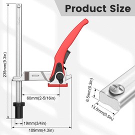 Housolution Bench Dog Clamp, 3/4 inch Dog Holes Workbench Clamp for Woodworking, Adjustable MFT Table Hold Down Quick Fixed Clip, Workbench Accessories for Wood Carving Routing Sanding, 2 Pack