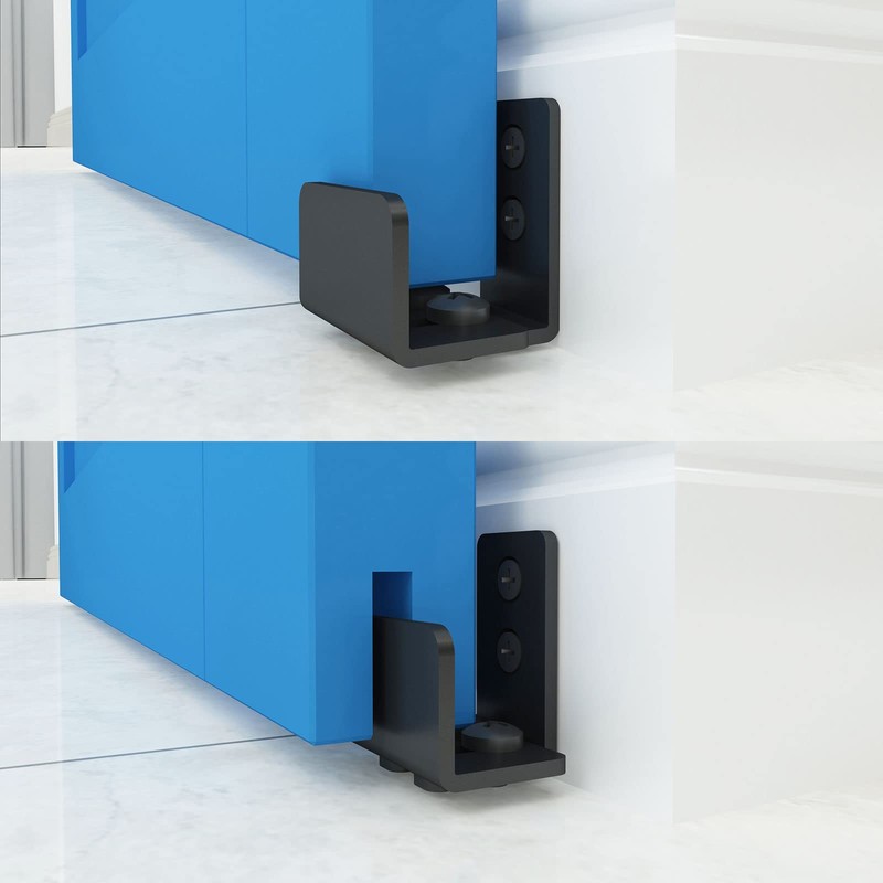 JUBEST Matte Black Floor Guide Wall Mount Sliding Barn Door