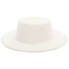 Women Men Classic Felt Fedora Hat Wide Brim Flat Top