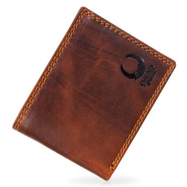 Corno d´ORO Men's Leather Wallet with RFID Protection, TÜV-Tested, Vintage Wallet, Many Compartments, Brown in Gift Box, brown, Classic