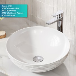 KRAUS Bathroom Sink Pop-Up Drain Assembly in Chrome for Vessel Sinks and Sinks without Overflow, with Extended Thread for Thicker Countertops, PU-L10CH