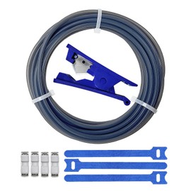 Translucent Gray PTFE Tube Kit, 2.5mm ID×4mm OD, 5M/16.4ft, Compatible with Bambu Lab AMS X1/P1P/A1, CREALITY K2 Plus/Hi, FLASHFORGE 5M, Prusa MMU3, with Tubing Cutter & 4pcs 4mm Pneumatic Fittings