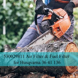 Atunee 530029811 Air Filter & Fuel Filter for Husqvarna 36 41 136 136LE 137 137E 141 141LE 142 142E Chainsaw with Fuel Line Spark Plug