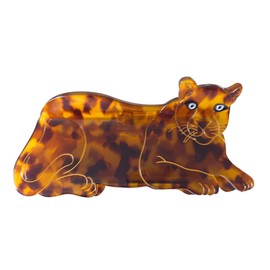 Funny Skulking Cheetah Hair Clip,Acetate Claw Clips,Big Hair Clips for Women,Fashion Hair Clips for Girl,Dark Tortoiseshell