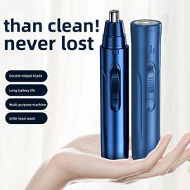 JESWO Recortadora de Nariz Eléctrico, 2 en 1 Rasuradora Nariz Hombre, Rasuradora de Nariz/Barba Hombre, Depiladora de Nariz Hombre Eléctrica Recargable por USB Con Cabezal de Afeitado para Hombres y Mujeres (Azul)