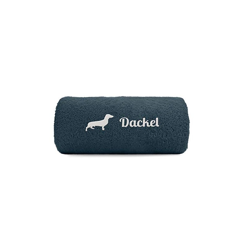 siviwonder Dachshund Hand Towel with Paw Print Design Embroidery Deluxe