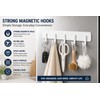 Magnetic Refrigerator Hook Rack with 5 Hanging Hooks, No-Drill Heavy