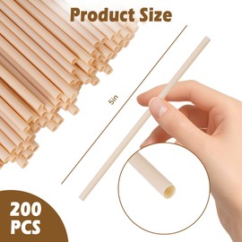 200 Pcs Biodegradable Bamboo Straws Reusable,5 Inch Sugarcane Compostable Drinking Straws Disposable for Hot Cold Drinks, Coffee, Cocktail,Sturdy and Plastic Free,Not Foggy