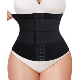YERKOAD Waist Trainer for Women Plus Size Corset Shapewear Tummy Control Waist Cincher Postpartum Belly Band Wrap(2X Plus,Black)