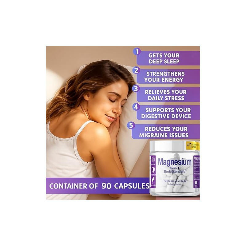 Magnesium – High Bioavailability Complex – 5-Form Complex 1950mg Per