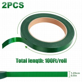 GCVOPTON 2 Roll Green Floral Tape, 1/2inch Wide Florist Tape Waterproof, Flower Wrap Tape Adhesive for Fresh Flowers Artificial Flowers Arrangements Crafts, Wedding Bouquet Florist Supplies