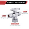 EFIELD 1/4 Turn Dual Compression Outlet Angle Stop Valve,1/2" NOM