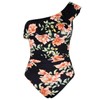 Hilor Women's One Piece Swimsuits One Shoulder Swimwear Asymmetric Ruffle