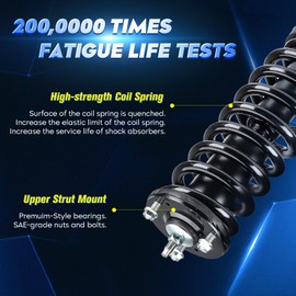 Front & Rear Strut Shock Assembly w/Coil Spring for Toyota Sequoia 4.7L V8 2001-2007, Replace 171348L 171348R 37240, 4PCS