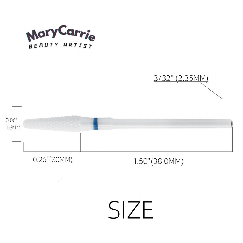 MaryCarrie Efile Nail Drill Bits Ceramic Small Cone Shape Bits,