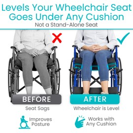 Vive Solid Wheelchair Seat Insert – Firm Non-Slip Water Resistant Wipe Clean, Sturdy Wheel Chair Cushion Board - Eliminates Hammocking & Sagging - Improves Posture
