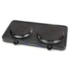 HomeCraft HCDB15BK Portable Countertop Double Burner Hot Plate Electric Cooktop 1500-Watts, Adjustable Temperature Control, Black
