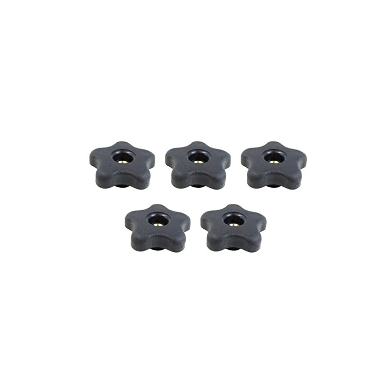 POWERTEC 5 Pack 5/16"-18 5 Star Knobs, Threaded Clamping Knobs