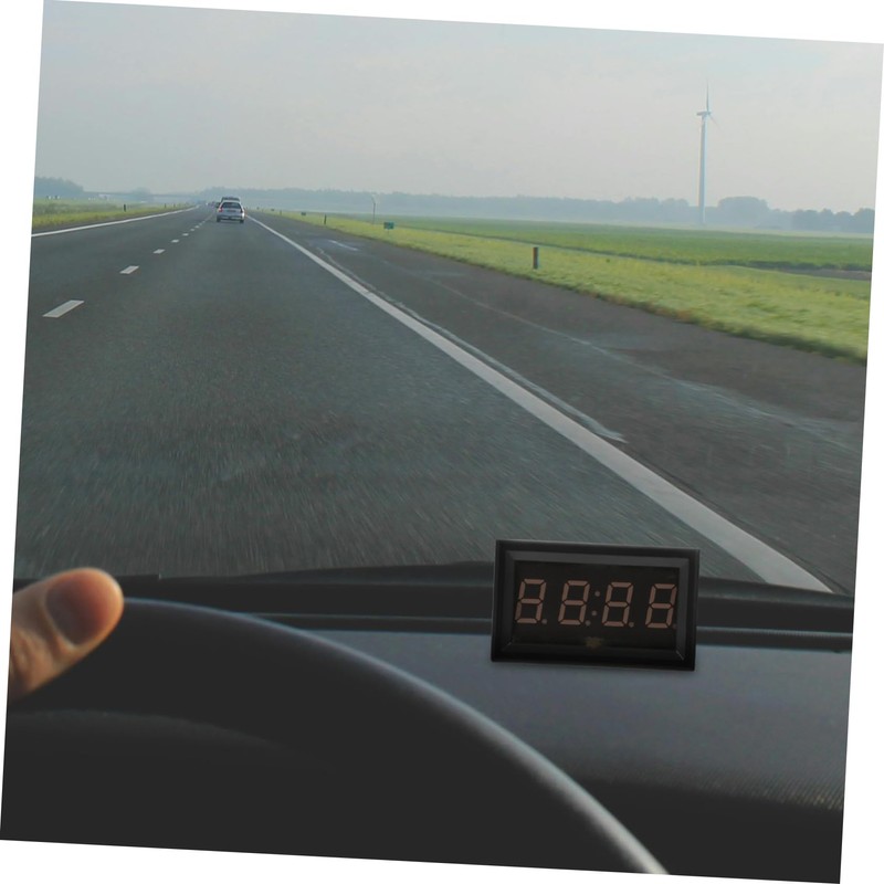 NOLITOY Car Dashboard Digital Clock with Temperature Voltage Display LED