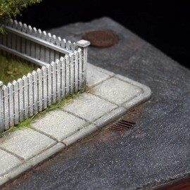Red Wild Diorama RWD HO 1:87 scale Textured Sidewalk with Storm Drains 136 scale feet Laser Cut