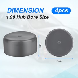 Bearing Caps, 4 Pack 1.98 Inch Grey Rubber Dust Caps Trailer Wheel Hub Cap Rubber Dust Cover Caps Bearing Buddies for Boat Trailer Wheel
