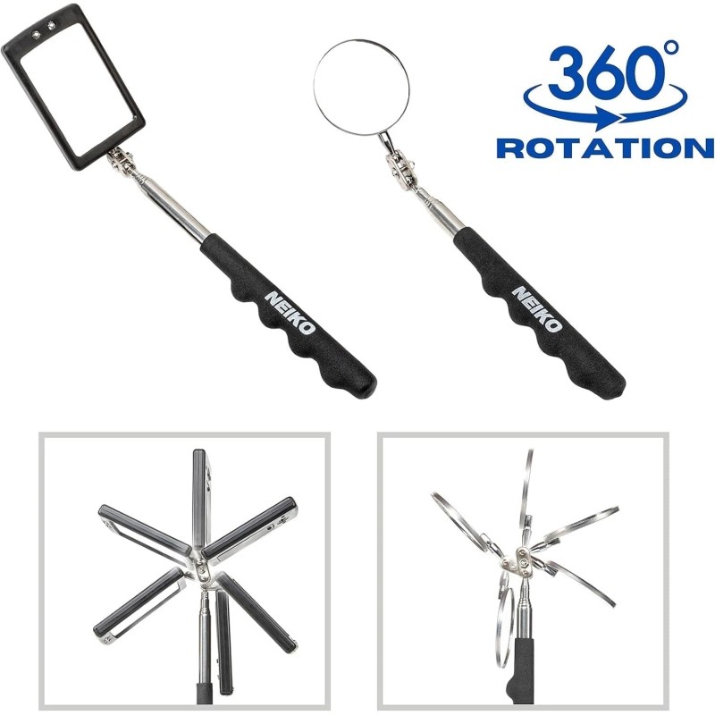 Neiko 6 Pcs Telescopic Magnetic Pick-Up Tools & Inspection Mirrors