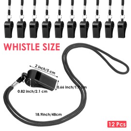 Hpmjz 12 Stück Trillerpfeife Sportpfeifen Kunststoff Pfeife mit Schlüsselband Schiedsrichterpfeife Plastik Pfeifen für Trainer Schiedsrichter Offizielle Rettungsschwimmer Fußball Hundetraining