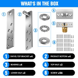 Hidden Door Hinge,Door Pivot Hinges for Hidden Door Bookcase,Secret Door,with Door Ball Catch Hardware (2PCS Heavy Side Type)