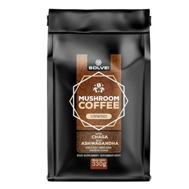 SOLVE Labs® ● Ground Coffee with Chaga & Ashwaganda ● Speciality Grade, Single Origin, Brazilian Coffee ● Medium Roast, 330g ● 30 Servings