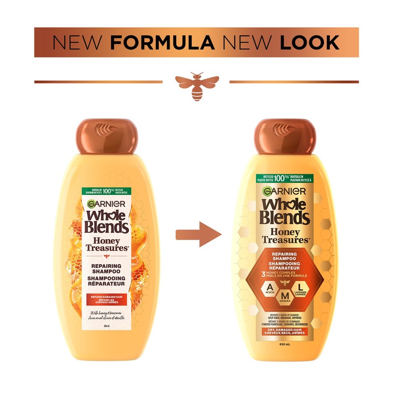 Garnier Whole Blends Repairing Shampoo Honey Treasures, For Damaged Hair,