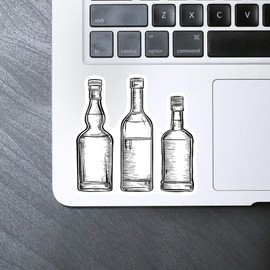 Medium 100mm 'Three Bottles' Permanent Sticker Decal for Cars/Windows/Bins/Walls etc (DW00119757)