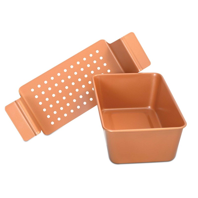 Meatloaf Pan professional Healthy Non-Stick Copper Coating 2-Piece With Removable