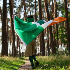 Irish Shamrock Flag 3X5 Ft Outdoor Embroidered Ireland Flag Heavy Duty Irish Clover Flags for St Patricks Day with 2 Brass Grommets Outside Decoration