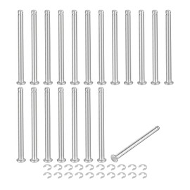 uxcell 20Set M4x55mm 304 Stainless Steel Cylindrical Shaft Snap Ring Locating Pin, Flat Head Grooved Hinge Cylinder Position Pin with E Clip Retaining Ring, Silver
