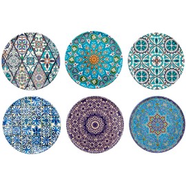 Totally Turkish – Patterned Drink Coasters Set of 6 – Giftable Design Design Drinks Mat Set – Non-Scratch Top & Non-Slip Cork Base (Istanbul)