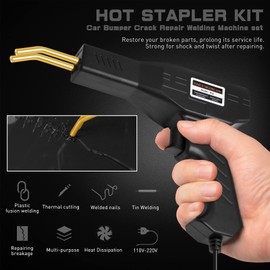 TIMTOKIT Plastic Welder Kit, 800PCS Hot Staples, Hot Stapler Plastic Welding Repair Kit, 110V Automotive Bumper Repair Gun (Black)