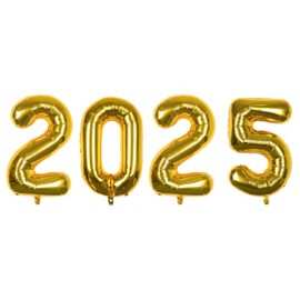 Cardideng 32 Inch 2025 Gold Foil Number Balloons for 2025 New Year Eve Festival Party Supplies Graduation Decorations