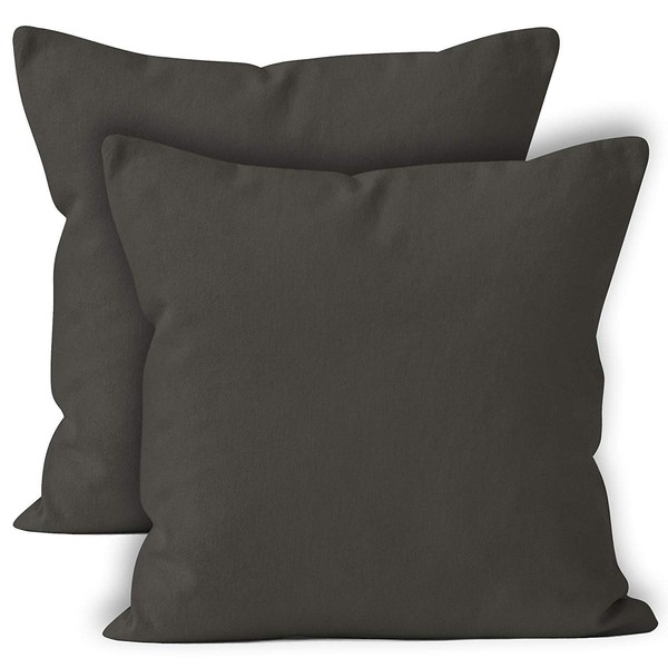Encasa XO Throw Cushion Cover 2pc Set - Charcoal Grey