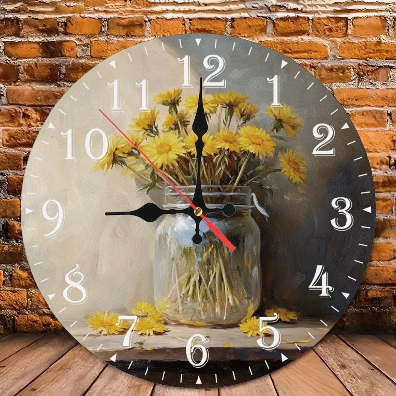 Luxury Custom Wood Wall Clock 25cm Square with Inlaid Detailssheet