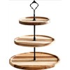 SAHENITEANA 3 Tier Cupcake Stand, Black Crown, Wooden Tiered Tray