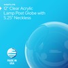 KastLite 12" Clear Acrylic Lamp Post Globe | Smooth Textured